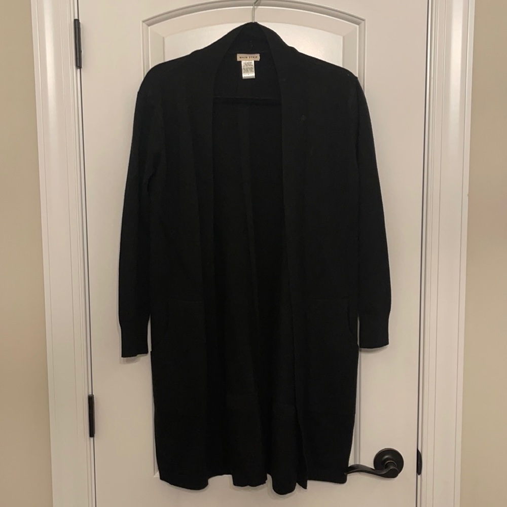 Long line black cardigan